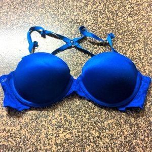 Blue convertible push-up Pink Bra